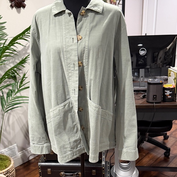 J. Jill Jackets & Blazers - J. Jill light green button front utility jacket NWT 
 size Large